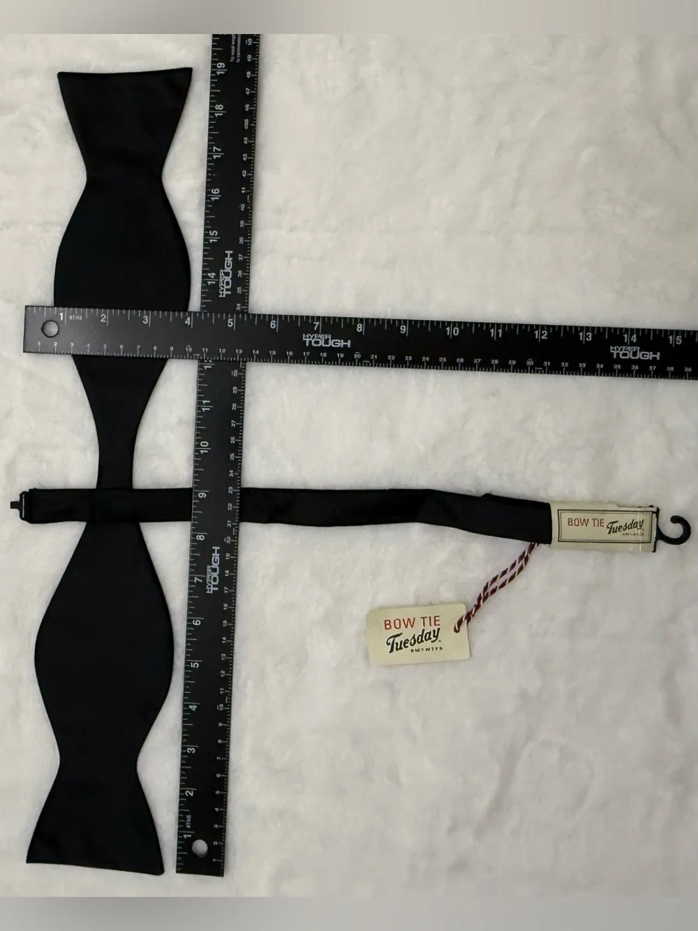NWT Bow Tie Tuesday Men's Black Silk Bow Tie Adjustable